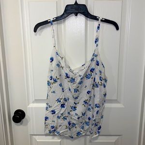 White and Blue Floral Old Navy Tank Top